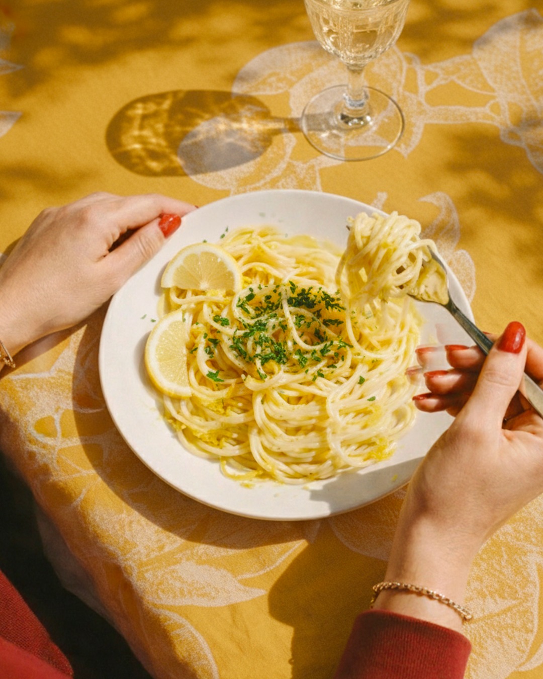 Spaghetti al limone food photography Lemon